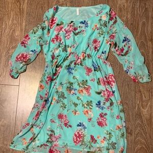 Pink Blush flower maternity dress